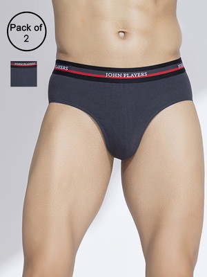 John Players Men Contoured Crotch Cotton Fabric (Grey) Brief