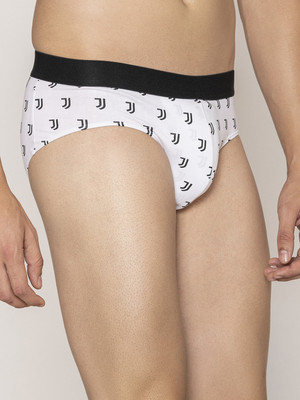 John Players Men Cotton White Graphic Print Brief