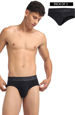 CRESMO Men Regular Fit Micro Modal Multi Pack Of 2 Brief