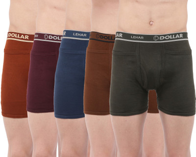 Dollar Men Dollar Lehar Mens Combed Cotton Trunk - Pack of 5 - Actual Colour May Vary Brief