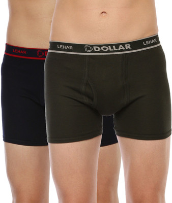 Dollar Men Dollar Lehar Mens Combed Cotton Trunk - Pack of 2 - Actual Colour May Vary Brief