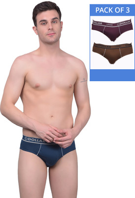 Dollar Men Dollar Lehar Super Combed Cotton Mens Brief -Pack of 3- Actual Colour May Vary Brief