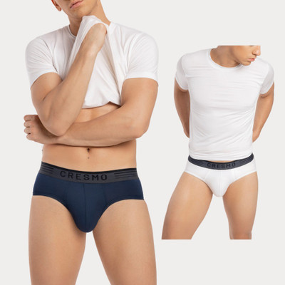 CRESMO Men Regular Fit Micro Modal Multi Pack Of 2 Brief