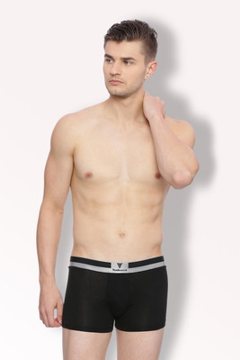 VAN HEUSEN Men Men Black Solid Colour Fresh No Ride Up Trunks Brief