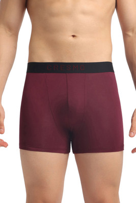 CRESMO Men Regular Fit Micro Modal Wine Trunk Pack of 1 Brief