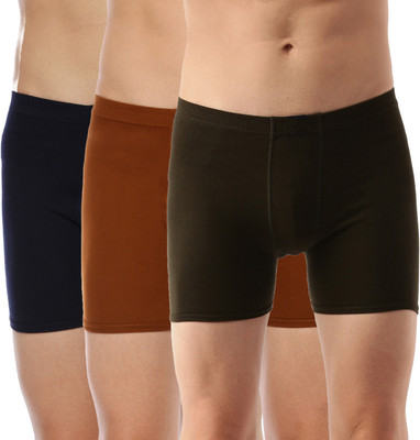 Dollar Men Dollar Lehar Mens Combed Cotton Trunk - Pack of 3 - Actual Colour May Vary Brief