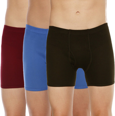Dollar Men Dollar Lehar Mens Combed Cotton Trunk - Pack of 3 - Actual Colour May Vary Brief
