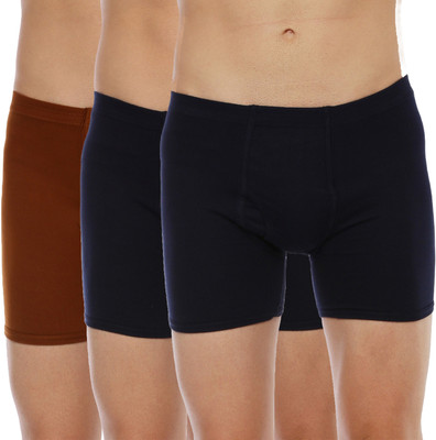 Dollar Men Dollar Lehar Mens Combed Cotton Trunk - Pack of 3 - Actual Colour May Vary Brief