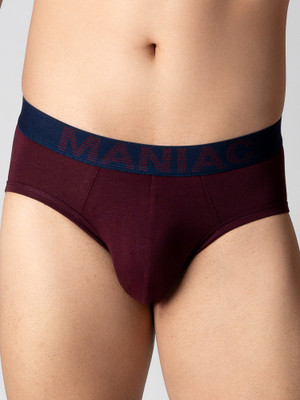 Maniac Men Anti-Pilling Odour-free cotton Solid Men Brief Brief