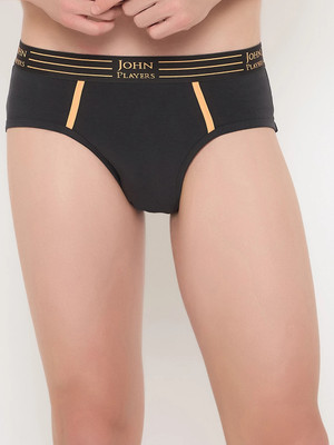John Players Men Pack of 2 Dark Grey Cotton Solid Brief