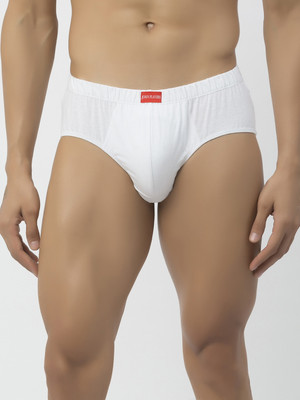 John Players Men Contoured Crotch Cotton Fabric (White) Brief