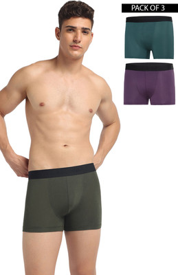 CRESMO Men Regular Fit Micro Modal Multi Trunk Pack Of 3 Brief