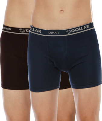 Dollar Men Dollar Lehar Mens Combed Cotton Trunk - Pack of 2 - Actual Colour May Vary Brief