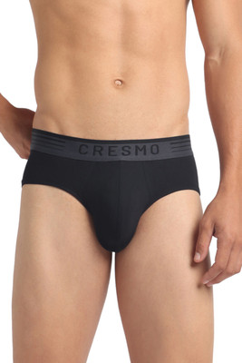 CRESMO Men Regular Fit Micro Modal Black Pack Of 1 Brief