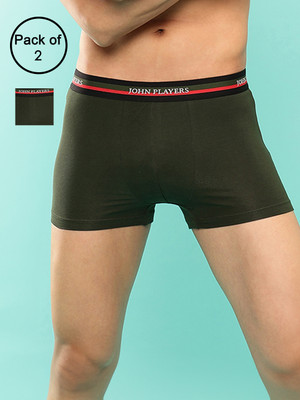 John Players Men Contoured Crotch Cotton Fabric (Green) Brief