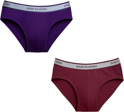 John Players Men Pack of 2 Cotton Solid Brief