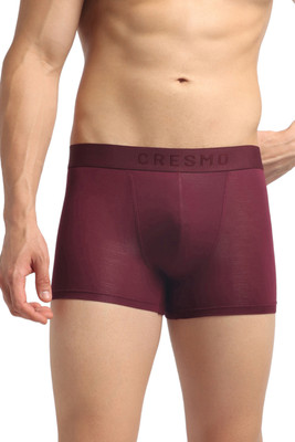 CRESMO Men Regular Fit Micro Modal Wine Trunk Pack of 1 Brief