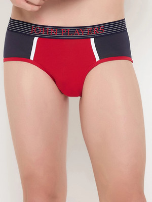 John Players Men Cotton Navy Colourblocked Brief