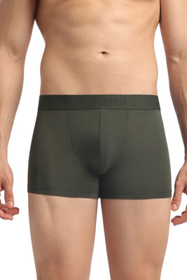 CRESMO Men Regular Fit Micro Modal Bottle Green Trunk Pack of 1 Brief