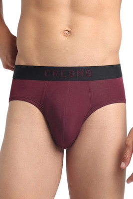 CRESMO Men Regular Fit Micro Modal Wine Pack of 1 Brief