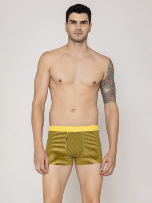 John Players Men Cotton Striped Graphic Print (Yellow) Brief