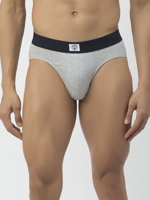 John Players Men Contoured Crotch Cotton Fabric (Grey) Brief