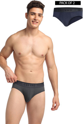 CRESMO Men Regular Fit Micro Modal Multi Pack Of 2 Brief