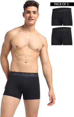 CRESMO Men Regular Fit Micro Modal Multi Trunk Pack Of 3 Brief