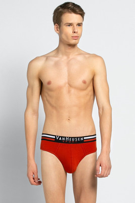 VAN HEUSEN Men Men Orange Solid Plush Back Elasticized Waistband Ultra Soft Briefs Brief