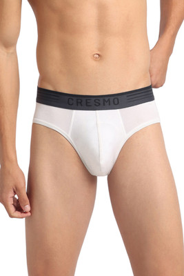 CRESMO Men Regular Fit Micro Modal White Pack Of 1 Brief