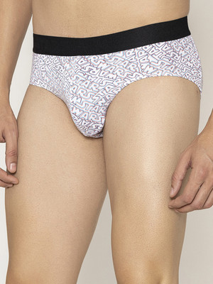 John Players Men Cotton White Graphic Print Brief