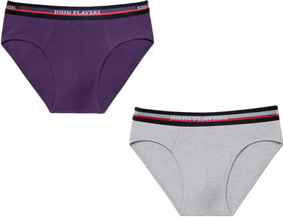John Players Men Pack of 2 Cotton Solid Brief