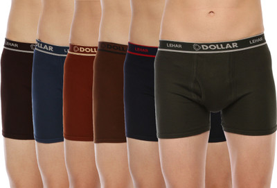 Dollar Men Dollar Lehar Mens Combed Cotton Trunk - Pack of 6 - Actual Colour May Vary Brief