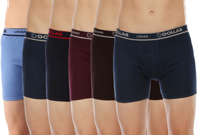 Dollar Men Dollar Lehar Mens Combed Cotton Trunk - Pack of 6 - Actual Colour May Vary Brief