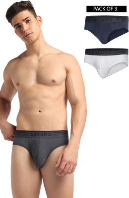 CRESMO Men Regular Fit Micro Modal Multi Pack Of 3 Brief