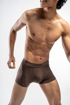 SHLOTS Men Ultra Soft Micro Modal Solid Espresso Men Trunks Brief