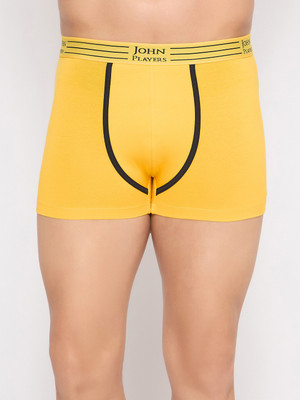 John Players Men Pack of 2 Contoured Crotch Cotton Fabric (Yellow) Solid Brief