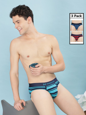 Force NXT Men Pack of 3 Super Combed Cotton Elastane Stretch Brief