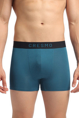 CRESMO Men Regular Fit Micro Modal Aqua Blue Trunk Pack of 1 Brief
