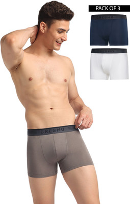 CRESMO Men Regular Fit Micro Modal Multi Trunk Pack Of 3 Brief
