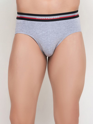 John Players Men Pack of 2 Grey Cotton Solid Brief