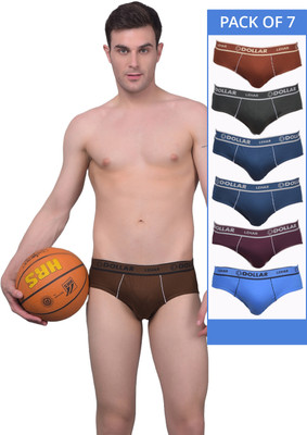 Dollar Men Dollar Lehar Super Combed Cotton Mens Brief -Pack of 7- Actual Colour May Vary Brief