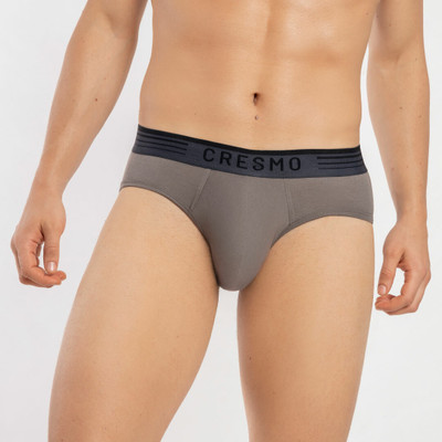 CRESMO Men Regular Fit Micro Modal Grey Pack Of 1 Brief