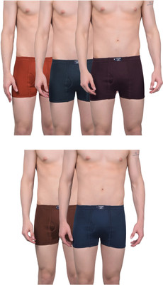 Dollar Men Dollar Lehar Mens Combed Cotton Trunk - Pack of 5 - Actual Colour May Vary Brief