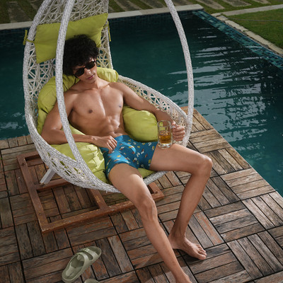 SHLOTS Men Ultra Soft Micro Modal Printed Sea Green Men Trunks Brief