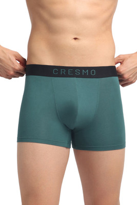 CRESMO Men Regular Fit Micro Modal Teal Green Trunk Pack of 1 Brief