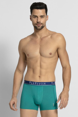 VAN HEUSEN Men Active Men Green Solid Swift Dry Mesh Panel Trunks Brief
