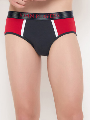John Players Men Cotton Red Colourblocked Brief