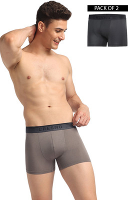 CRESMO Men Regular Fit Micro Modal Multi Trunk Pack Of 2 Brief