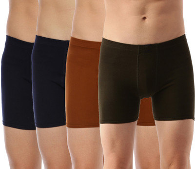 Dollar Men Dollar Lehar Mens Combed Cotton Trunk - Pack of 4 - Actual Colour May Vary Brief